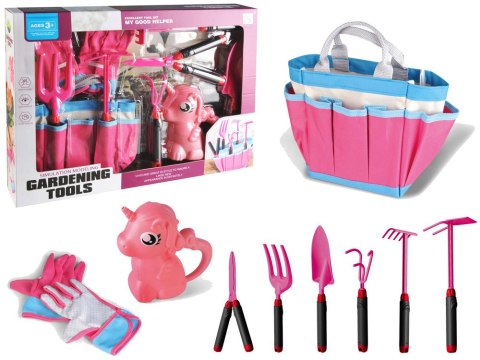 Zestaw Ogrodowy Torba Narzędzia Rękawiczki Grabki Różowy Jednorożec LEAN Toys Zestaw Ogrodowy Torba Narzędzia Rękawiczki Grabki Różowy Jednorożec LEAN Toys