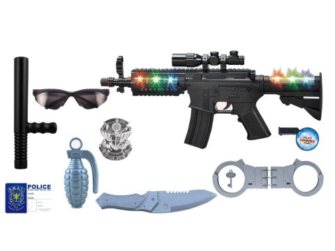 Zestaw Policyjny Policjanta w Walizce Efekty Światło Dźwięk Karabin LEAN Toys Zestaw Policyjny Policjanta w Walizce Efekty Światło Dźwięk Karabin LEAN Toys