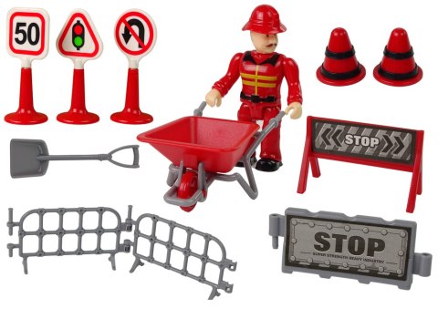 Zestaw Straż Pożarna Dźwig Znaki Drogowe Strażak LEAN Toys Zestaw Straż Pożarna Dźwig Znaki Drogowe Strażak LEAN Toys