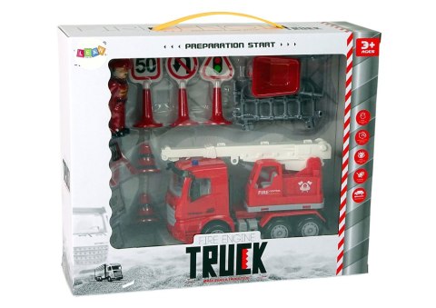 Zestaw Straż Pożarna Dźwig Znaki Drogowe Strażak LEAN Toys Zestaw Straż Pożarna Dźwig Znaki Drogowe Strażak LEAN Toys
