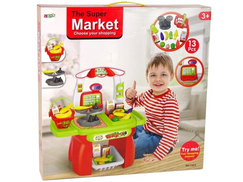 Zestaw Supermarket Koszyk Sklepowy Waga Artykuły Spożywcze LEAN Toys Zestaw Supermarket Koszyk Sklepowy Waga Artykuły Spożywcze LEAN Toys