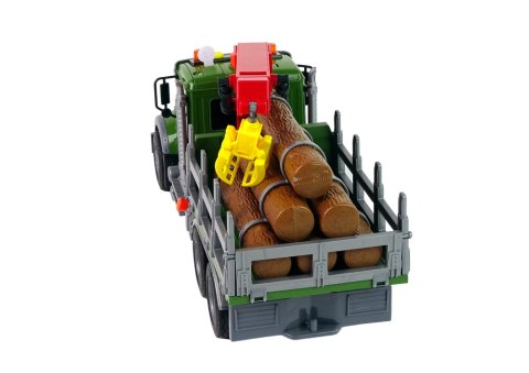 Ciężarówka Auto Dźwig Transport Bale Drewna Dźwięk LEAN Toys Ciężarówka Auto Dźwig Transport Bale Drewna Dźwięk LEAN Toys