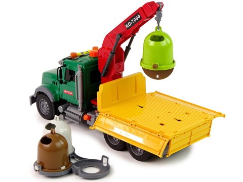 Ciężarówka Auto Dźwig Transport Kosz na Śmieci Dźwięk LEAN Toys Ciężarówka Auto Dźwig Transport Kosz na Śmieci Dźwięk LEAN Toys