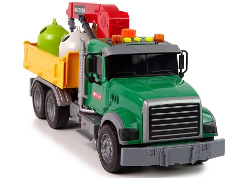 Ciężarówka Auto Dźwig Transport Kosz na Śmieci Dźwięk LEAN Toys Ciężarówka Auto Dźwig Transport Kosz na Śmieci Dźwięk LEAN Toys