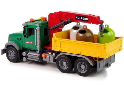 Ciężarówka Auto Dźwig Transport Kosz na Śmieci Dźwięk LEAN Toys Ciężarówka Auto Dźwig Transport Kosz na Śmieci Dźwięk LEAN Toys