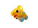 Dinozaur Na Kółkach Żółty Triceratops Figurka LEAN Toys