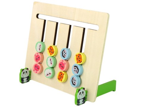 Drewniana Gra Edukacyjna Cztery Kolory Zwierzęta Dwustronna Układanka LEAN Toys Drewniana Gra Edukacyjna Cztery Kolory Zwierzęta Dwustronna Układanka LEAN Toys