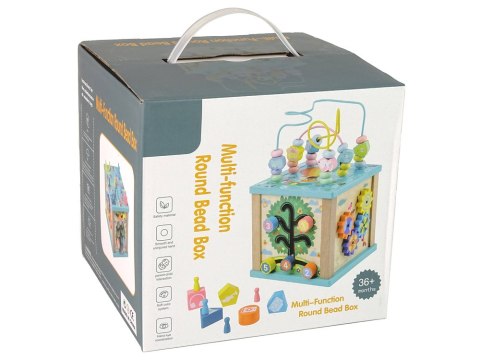Drewniana Kostka Edukacyjna Sorter Labirynt Gra Chińczyk Zegar LEAN Toys Drewniana Kostka Edukacyjna Sorter Labirynt Gra Chińczyk Zegar LEAN Toys