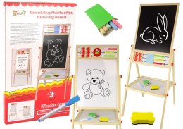 Drewniana Tablica 2w1 Magnetyczna Kredowa + Liczydło Alfabet Tabliczka Mnożenia LEAN Toys