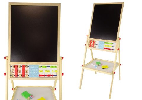 Drewniana Tablica 2w1 Magnetyczna Kredowa + Liczydło Alfabet Tabliczka Mnożenia LEAN Toys Drewniana Tablica 2w1 Magnetyczna Kredowa + Liczydło Alfabet Tabliczka Mnożenia LEAN Toys