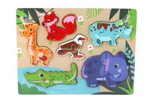 Drewniane Kolorowe Puzzle Układanka Dla Dzieci Mix Wzorów LEAN Toys Drewniane Kolorowe Puzzle Układanka Dla Dzieci Mix Wzorów LEAN Toys