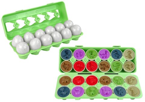 Jaja Dinozaura Edukacyjny Sorter 12 Jaj Układanka Kształty LEAN Toys Jaja Dinozaura Edukacyjny Sorter 12 Jaj Układanka Kształty LEAN Toys
