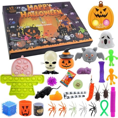 Kalendarz Halloween Zabawki Pop It Fidget Toys Dynia Duszek LEAN Toys Kalendarz Halloween Zabawki Pop It Fidget Toys Dynia Duszek LEAN Toys