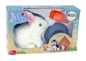 Maskotka Interaktywna Króliczek Królik Biały Miska Marchewka LEAN Toys