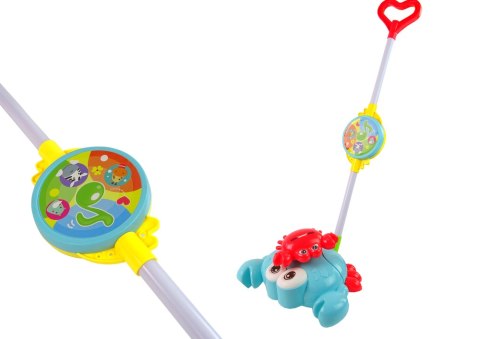 Pchacz Świecący Kiju Krab Niebieski Muzyka LEAN Toys Pchacz Świecący Kiju Krab Niebieski Muzyka LEAN Toys