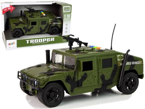 Pojazd Wojskowy Auto Z Napędem Frykcyjnym Światło Dźwięk LEAN Toys Pojazd Wojskowy Auto Z Napędem Frykcyjnym Światło Dźwięk LEAN Toys