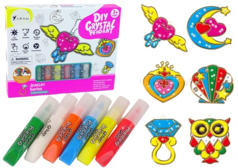 Witraże Zawieszki Do Malowania Zastygająca Farba Biżuteria 6 szt. LEAN Toys Witraże Zawieszki Do Malowania Zastygająca Farba Biżuteria 6 szt. LEAN Toys