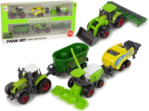 Zestaw 6 Pojazdów Rolniczych Traktor Kombajn Metalowe Elementy LEAN Toys Zestaw 6 Pojazdów Rolniczych Traktor Kombajn Metalowe Elementy LEAN Toys