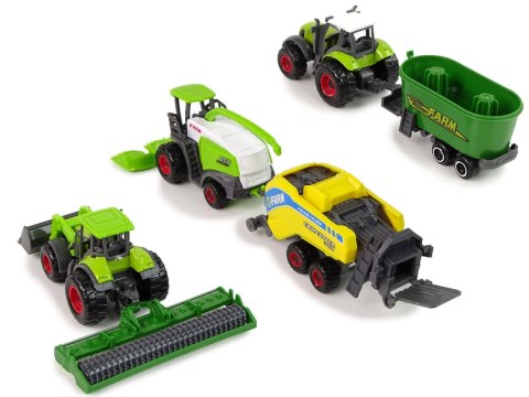 Zestaw 6 Pojazdów Rolniczych Traktor Kombajn Metalowe Elementy LEAN Toys Zestaw 6 Pojazdów Rolniczych Traktor Kombajn Metalowe Elementy LEAN Toys