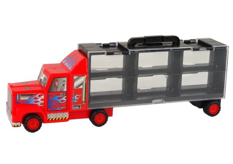 Zestaw Ciężarówka Transportowa Auta Wyścigowe 12szt. LEAN Toys Zestaw Ciężarówka Transportowa Auta Wyścigowe 12szt. LEAN Toys