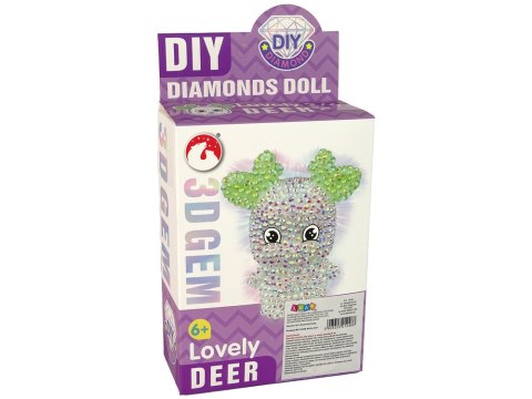 Zestaw DIY Diamentowy Renifer DIY Kryształki Brelok 3D Biały LEAN TOYS Zestaw DIY Diamentowy Renifer DIY Kryształki Brelok 3D Biały LEAN TOYS