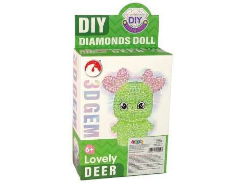 Zestaw DIY Diamentowy Renifer DIY Kryształki Brelok 3D Zielony LEAN TOYS Zestaw DIY Diamentowy Renifer DIY Kryształki Brelok 3D Zielony LEAN TOYS