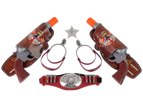 Zestaw Kowbojski Kowboj Dwa Rewolwery Ostrogi Akcesoria LEAN Toys Zestaw Kowbojski Kowboj Dwa Rewolwery Ostrogi Akcesoria LEAN Toys