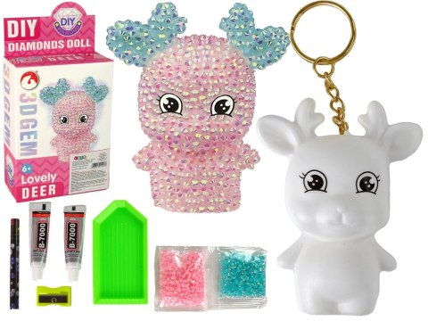Zestaw Kreatywny DIY Diamentowy Renifer DIY Kryształki Brelok 3D Różowy LEAN TOYS Zestaw Kreatywny DIY Diamentowy Renifer DIY Kryształki Brelok 3D Różowy LEAN TOYS