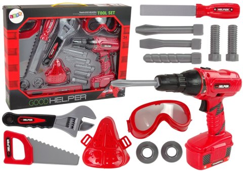 Zestaw Majsterkowicza Wkrętarka Maseczka Piła Okulary LEAN Toys Zestaw Majsterkowicza Wkrętarka Maseczka Piła Okulary LEAN Toys