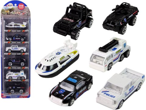 Zestaw Pojazdów Auta Policja Resoraki 1:64 LEAN Toys Zestaw Pojazdów Auta Policja Resoraki 1:64 LEAN Toys