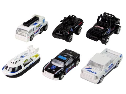 Zestaw Pojazdów Auta Policja Resoraki 1:64 LEAN Toys Zestaw Pojazdów Auta Policja Resoraki 1:64 LEAN Toys