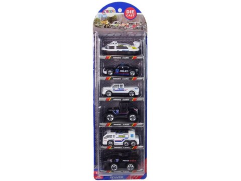 Zestaw Pojazdów Auta Policja Resoraki 1:64 LEAN Toys Zestaw Pojazdów Auta Policja Resoraki 1:64 LEAN Toys