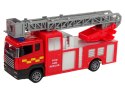 Zestaw Pojazdów Straż Pożarna Naciąg Motorówka Czerwony LEAN Toys