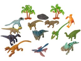 Zestaw Zwierzęta Dinozaury Figurki 12szt. Akcesoria W Tubie LEAN Toys