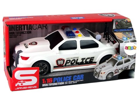 Auto Sportowe Policja 1:16 Biały Dźwięk LEAN Toys Auto Sportowe Policja 1:16 Biały Dźwięk LEAN Toys