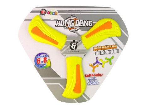 Bumerang Latający Dysk Do Rzucania Żółty Dla Dzieci LEAN TOYS Bumerang Latający Dysk Do Rzucania Żółty Dla Dzieci LEAN TOYS