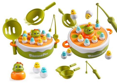 Gra Łowienie Dinozaurów Wędki Przybory Drewniana Zielona LEAN Toys Gra Łowienie Dinozaurów Wędki Przybory Drewniana Zielona LEAN Toys
