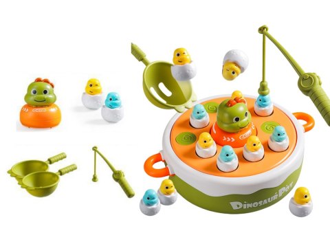 Gra Łowienie Dinozaurów Wędki Przybory Drewniana Zielona LEAN Toys Gra Łowienie Dinozaurów Wędki Przybory Drewniana Zielona LEAN Toys
