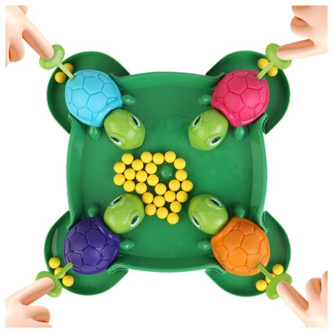 Gra Zręcznościowa Rodzinna Głodne Żółwie Plansza Kulki LEAN Toys Gra Zręcznościowa Rodzinna Głodne Żółwie Plansza Kulki LEAN Toys
