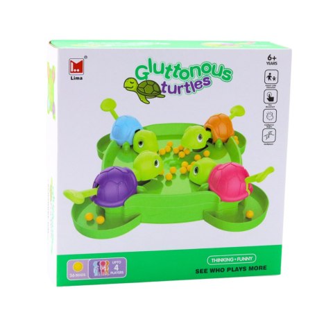 Gra Zręcznościowa Rodzinna Głodne Żółwie Plansza Kulki LEAN Toys Gra Zręcznościowa Rodzinna Głodne Żółwie Plansza Kulki LEAN Toys