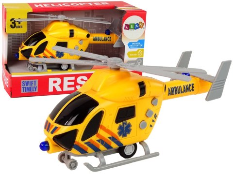 Helikopter Ratunkowy Ambulans Żółty Dźwięk Światła Śmigła LEAN Toys Helikopter Ratunkowy Ambulans Żółty Dźwięk Światła Śmigła LEAN Toys