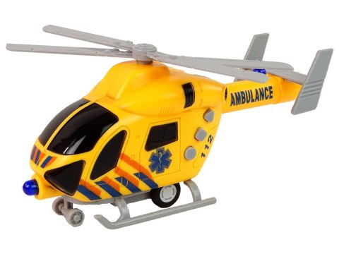 Helikopter Ratunkowy Ambulans Żółty Dźwięk Światła Śmigła LEAN Toys Helikopter Ratunkowy Ambulans Żółty Dźwięk Światła Śmigła LEAN Toys