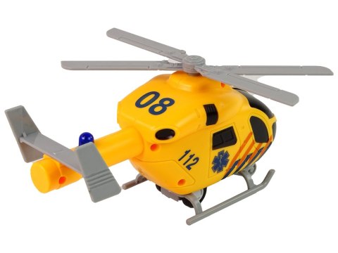 Helikopter Ratunkowy Ambulans Żółty Dźwięk Światła Śmigła LEAN Toys Helikopter Ratunkowy Ambulans Żółty Dźwięk Światła Śmigła LEAN Toys