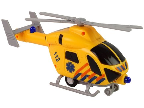 Helikopter Ratunkowy Ambulans Żółty Dźwięk Światła Śmigła LEAN Toys Helikopter Ratunkowy Ambulans Żółty Dźwięk Światła Śmigła LEAN Toys