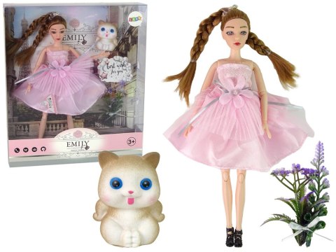 Lalka Dla Dzieci Emily Warkocze Kot Kwiaty LEAN Toys Lalka Dla Dzieci Emily Warkocze Kot Kwiaty LEAN Toys