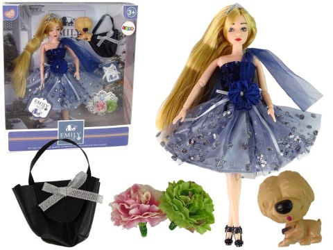 Lalka Dla Dzieci Emily Z Pieskiem Torebką Kwiatami LEAN Toys Lalka Dla Dzieci Emily Z Pieskiem Torebką Kwiatami LEAN Toys