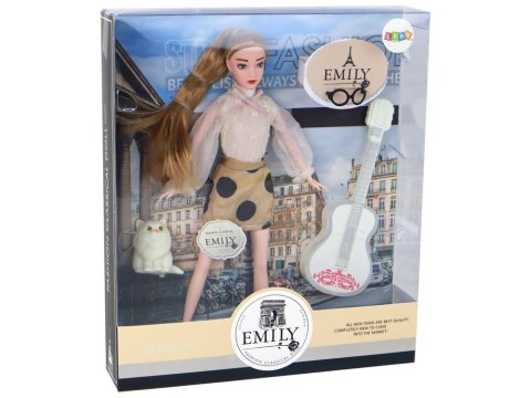 Lalka Dla Dzieci Emily z Gitarą Okulary Długie Blond Włosy Kotek LEAN Toys Lalka Dla Dzieci Emily z Gitarą Okulary Długie Blond Włosy Kotek LEAN Toys