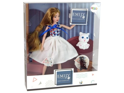 Lalka dla Dzieci Lalka z Kotkiem Długie Brązowe Włosy LEAN Toys Lalka dla Dzieci Lalka z Kotkiem Długie Brązowe Włosy LEAN Toys