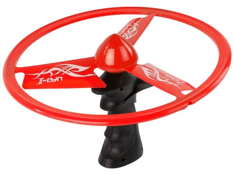 Latający Dysk Ufo Wyrzutnia Czerwony LEAN Toys Latający Dysk Ufo Wyrzutnia Czerwony LEAN Toys