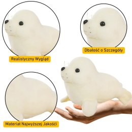 Pluszowa Foczka Pluszak Maskotka Przytulanka Biała 24cm LEAN TOYS